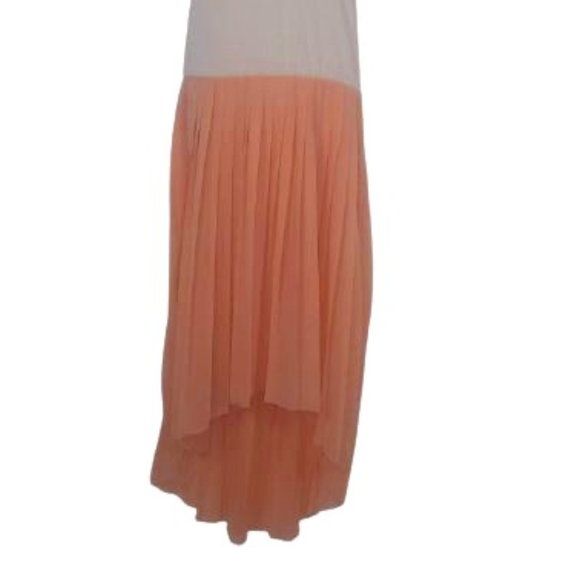 Leo Meets Virgo Grey Pink High Low Pleated Midi Dress - Picture 3 of 6